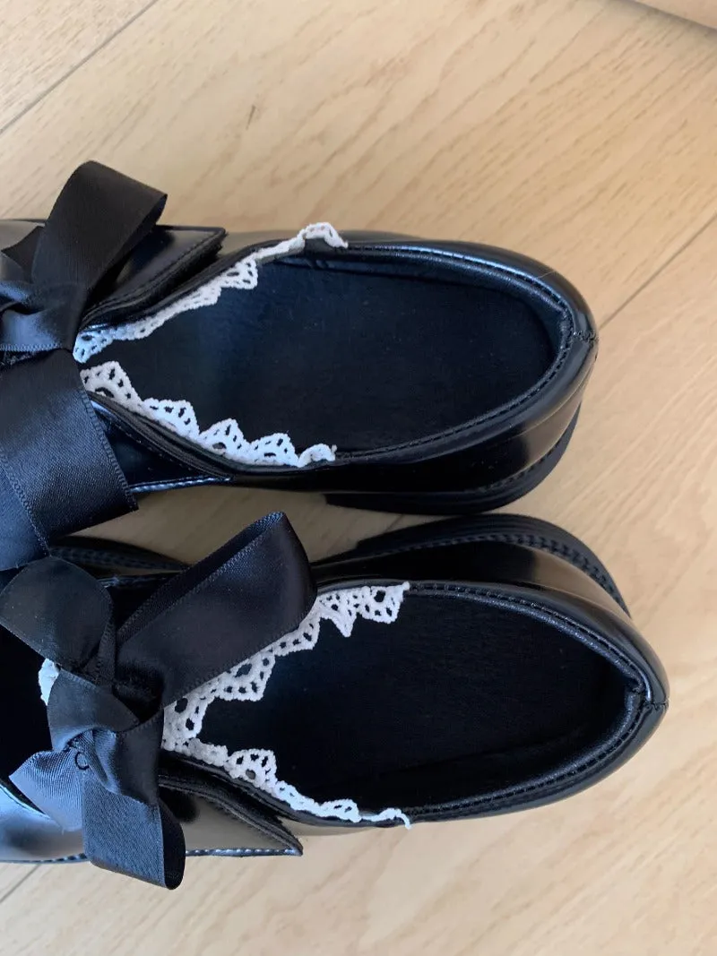 Lace Bow Ribbon Mary Janes