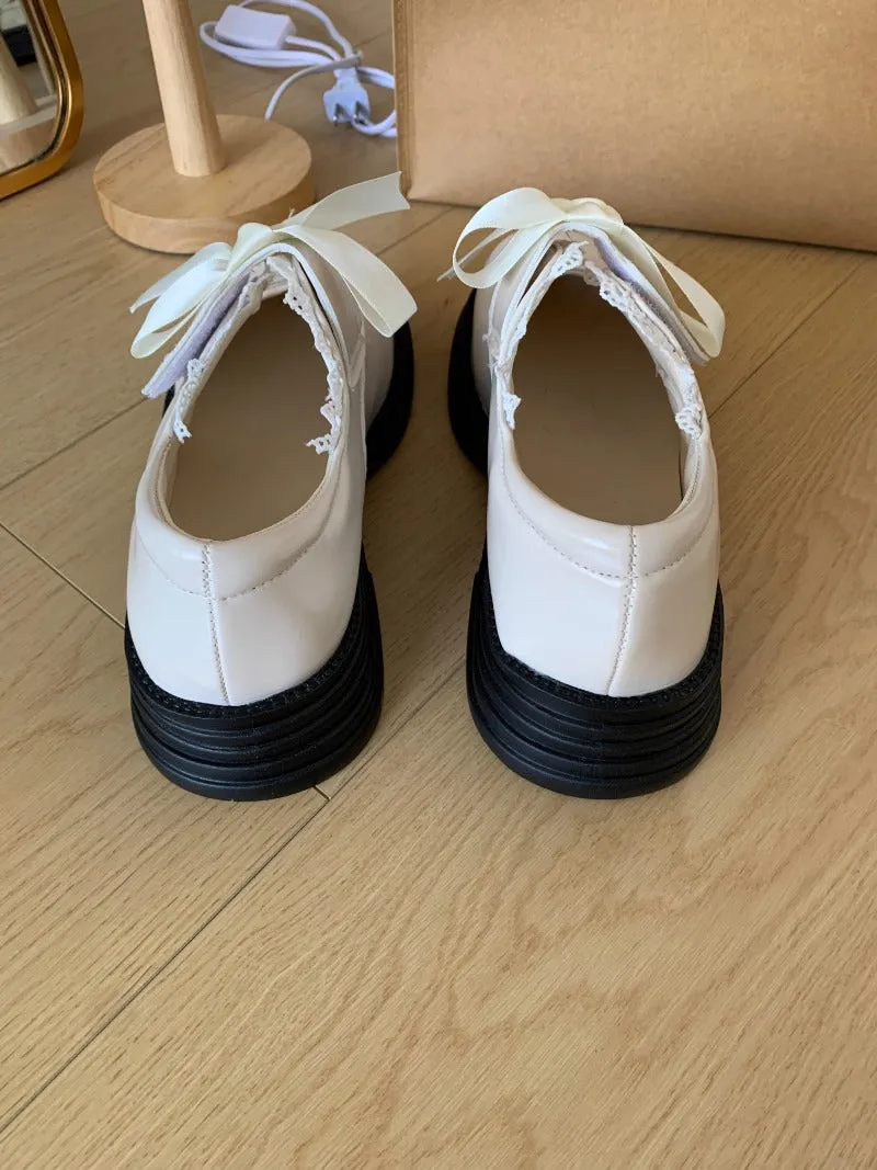 Lace Bow Ribbon Mary Janes