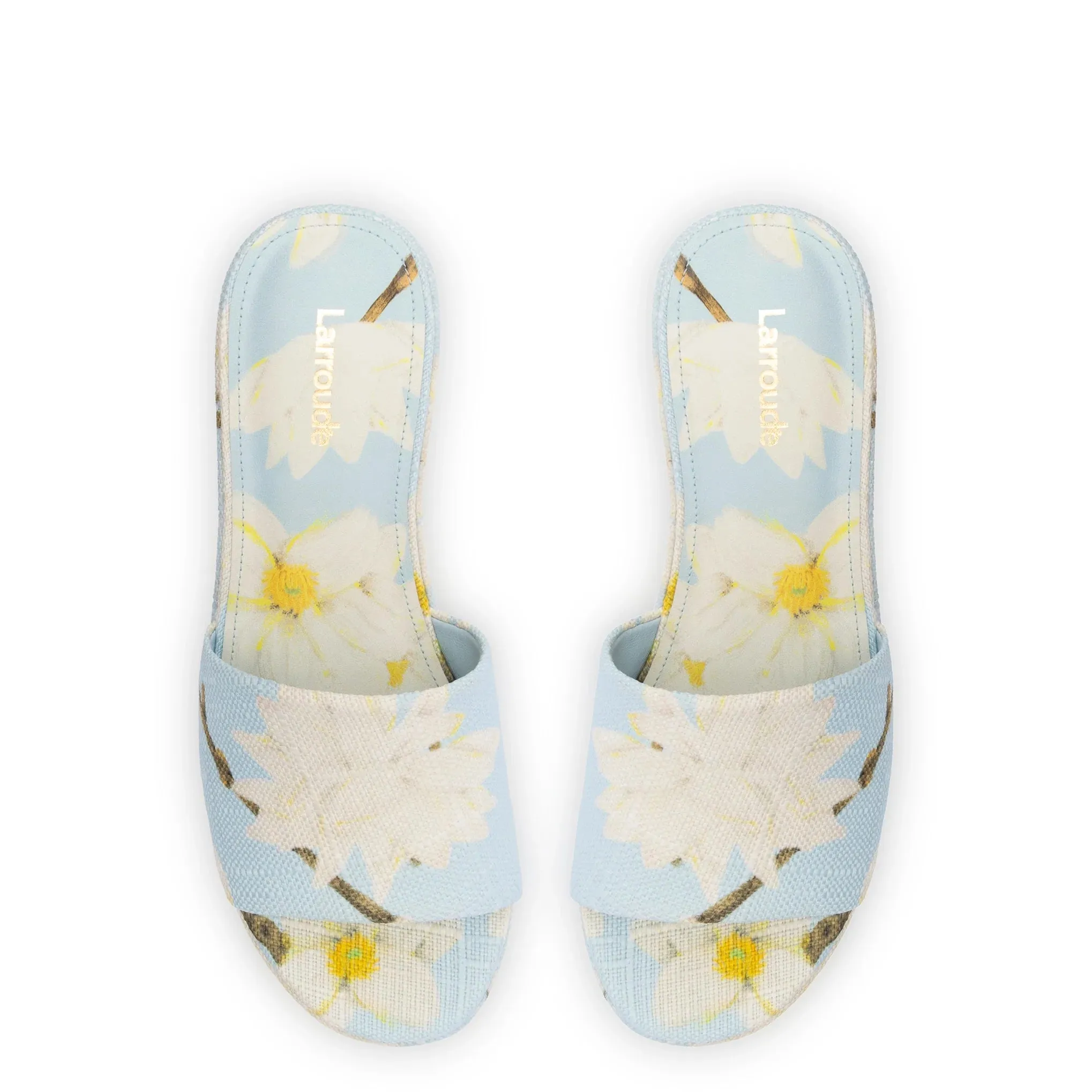 Larroude Alex Flatform Mule In Maya Printed Raffia