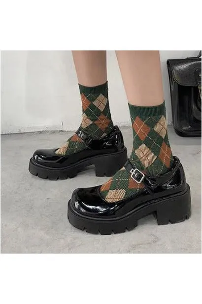 Leather Japanese-style Mary Jane Retro platform shoes