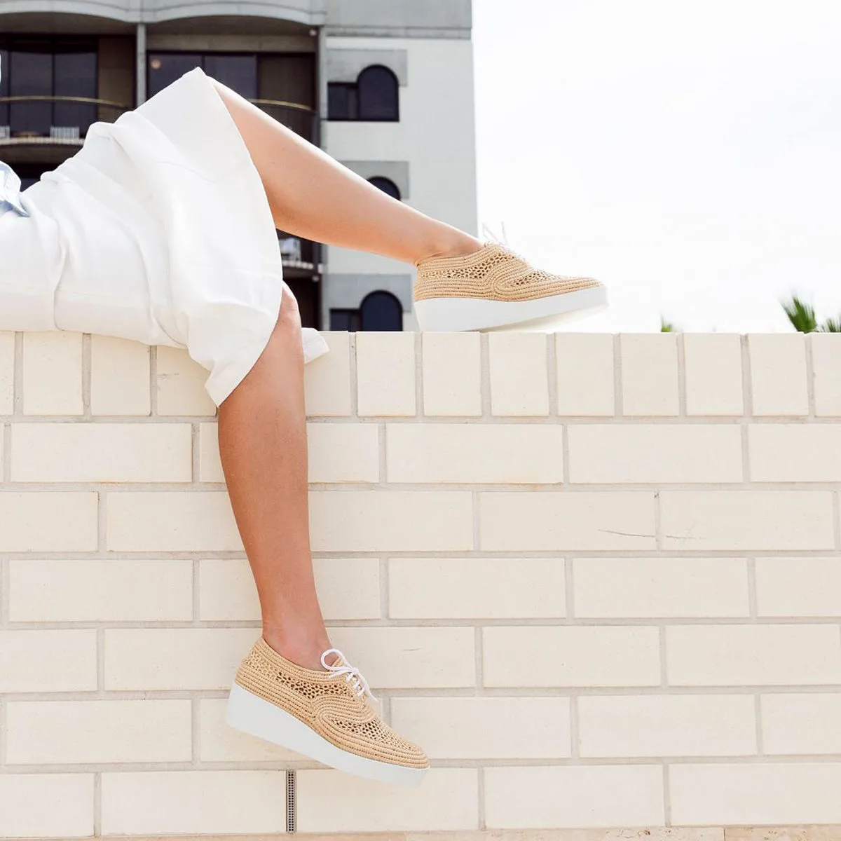 Lisa Classic Raffia Flatform Derbies