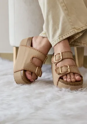 Makers NINA DOUBLE BUCKLE BANDS COMFORTABLE FLATFORM