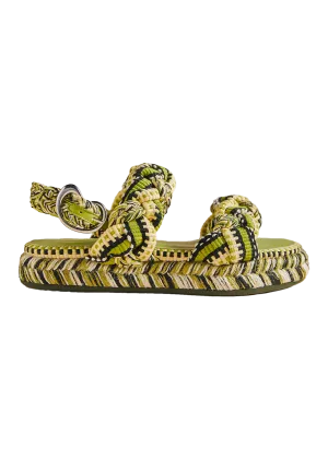 Maria braided flatform sandals in olive