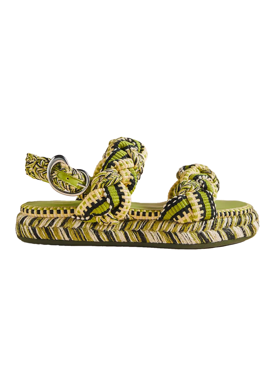 Maria braided flatform sandals in olive