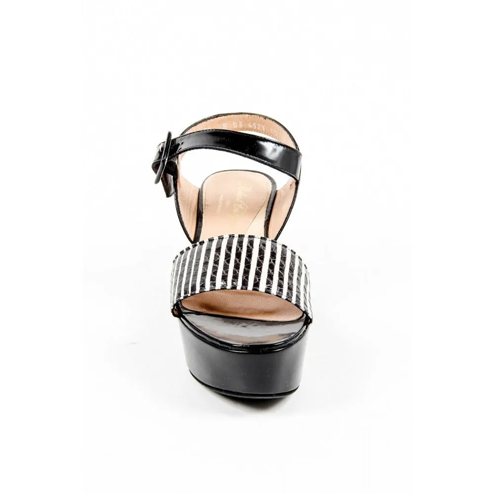Multicolor 37.5 EUR - 7.5 US Robert Clergerie Paris Womens Flatform Sandal FRAKS RAY JAZZ NOIR DBL PDR
