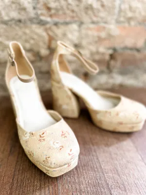 Oslo Floral Platform Mary Janes - FINAL SALE