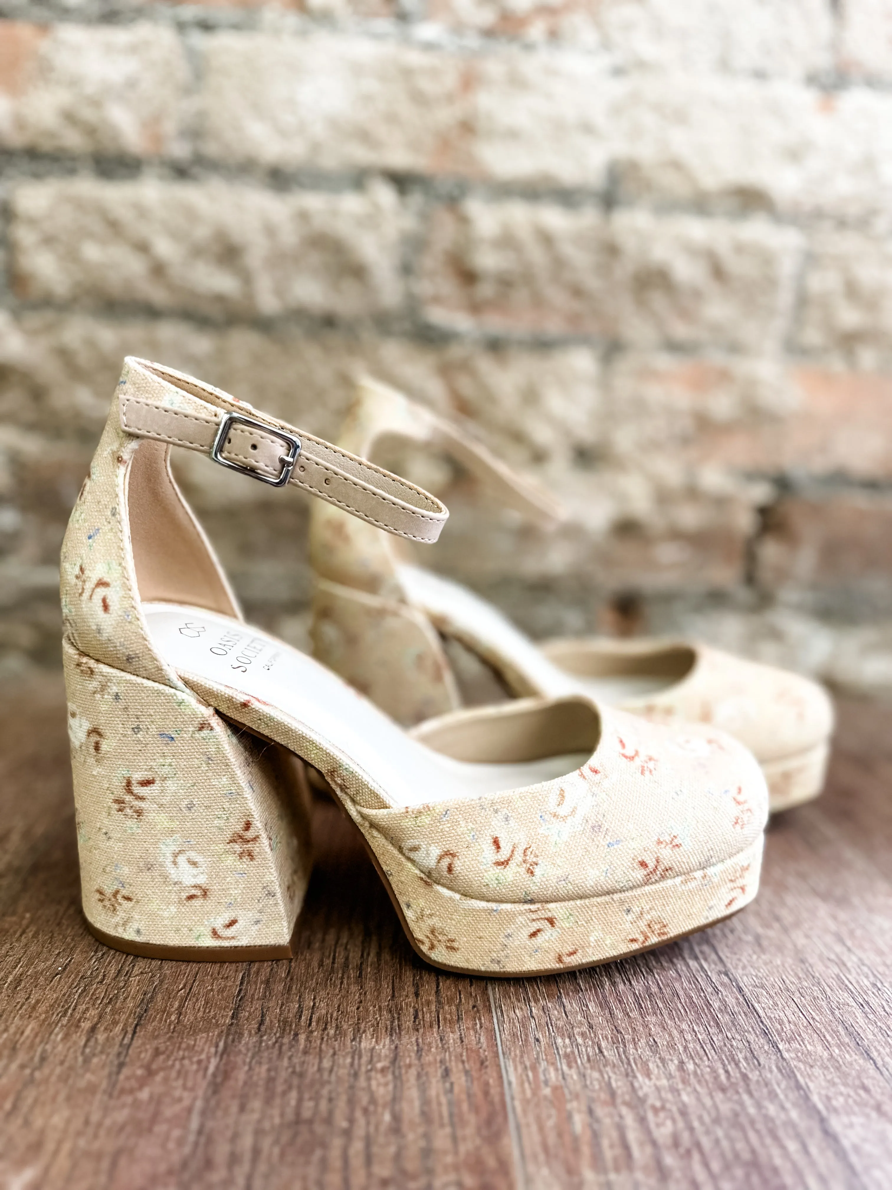 Oslo Floral Platform Mary Janes - FINAL SALE