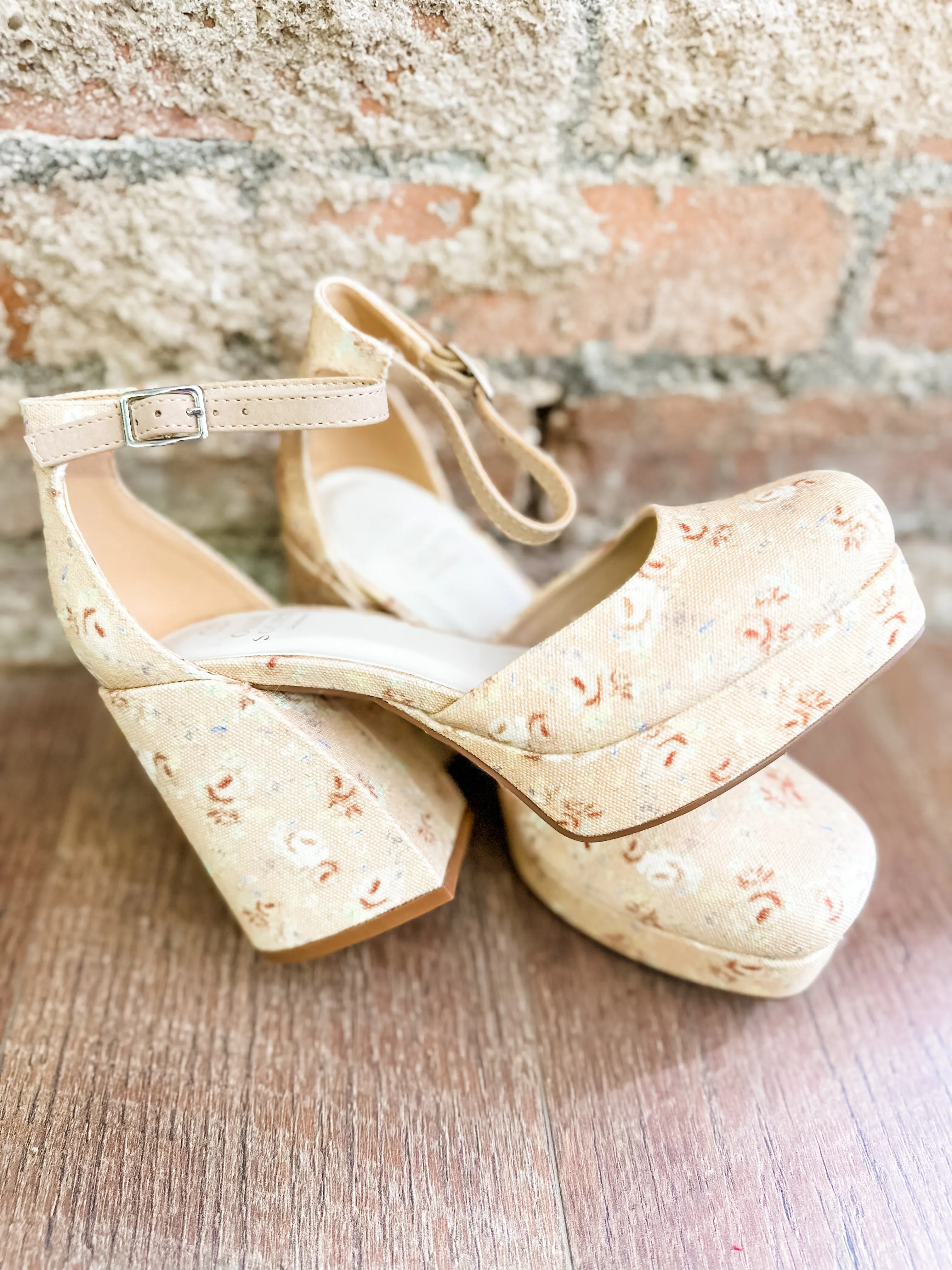 Oslo Floral Platform Mary Janes - FINAL SALE