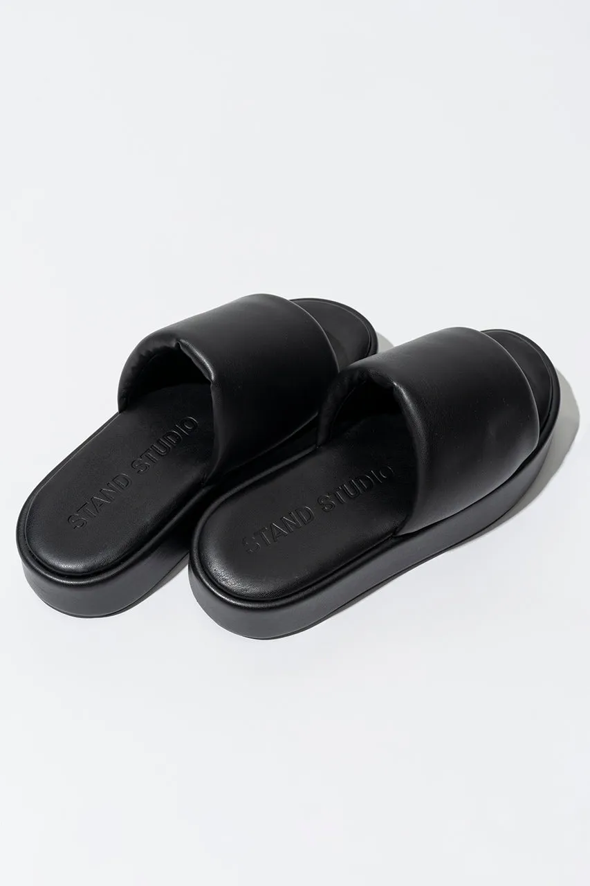 Phoebe Flatform Sandals : Faux Leather Stretch - SALE