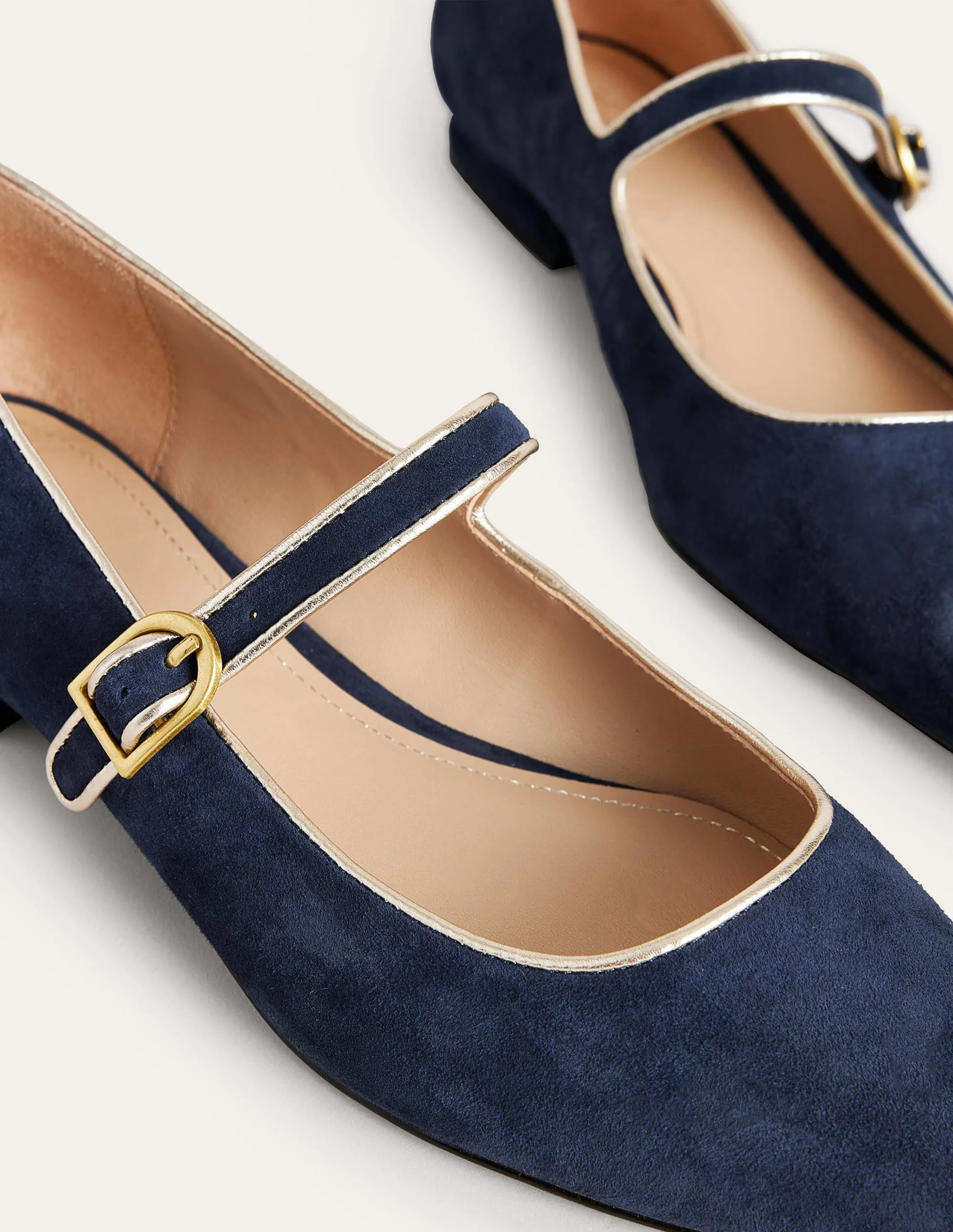 Pointed Toe Mary Jane Shoes-Navy