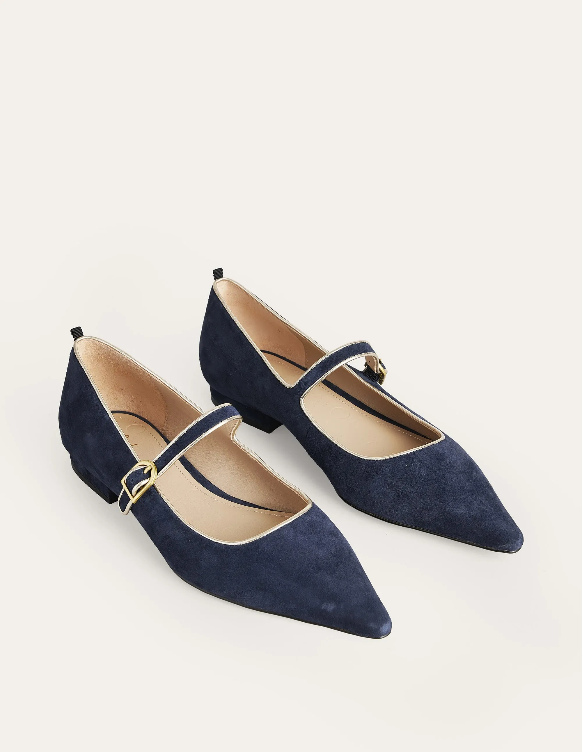 Pointed Toe Mary Jane Shoes-Navy