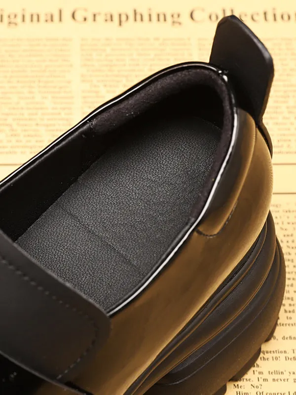 Round-Toe Split-Joint Platform Shoes