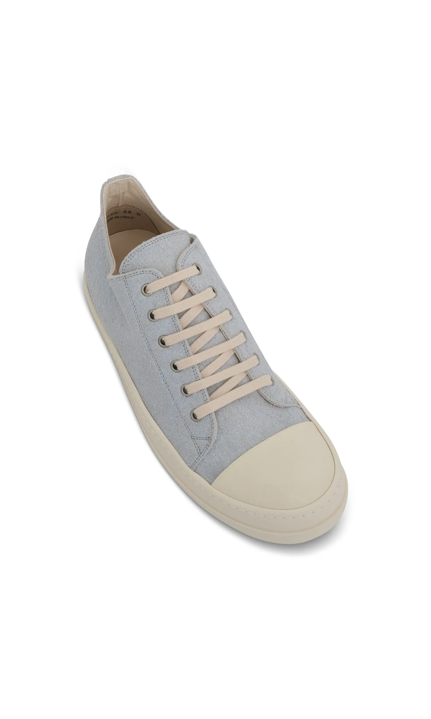 Shaggy Cotton Suede Low Sneakers in Oyster/Milk