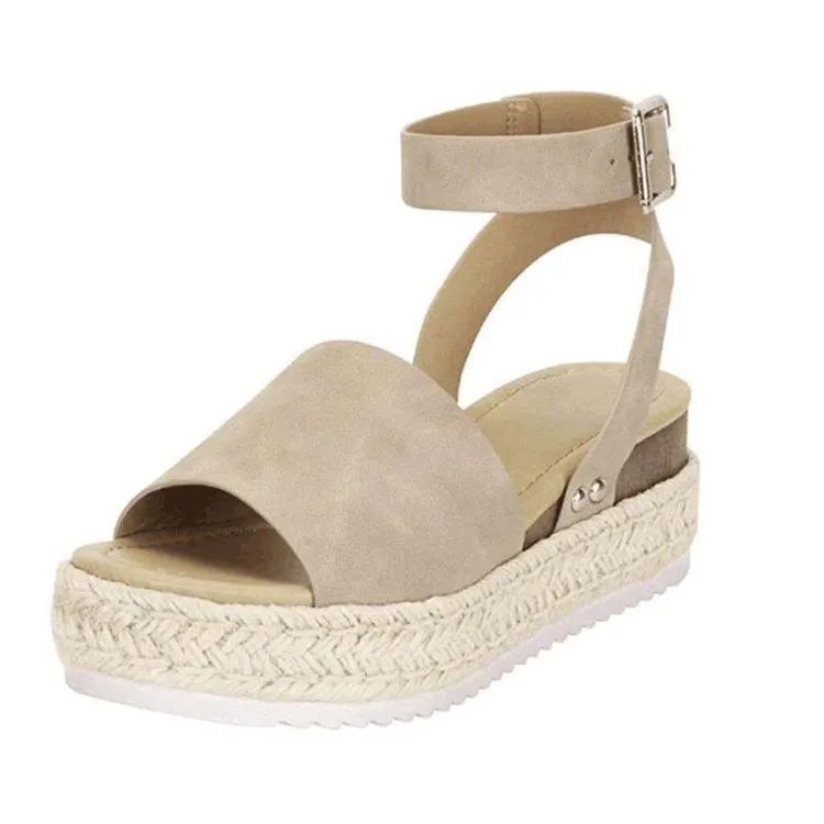 Slip On Platform Espadrille Flat Sandal