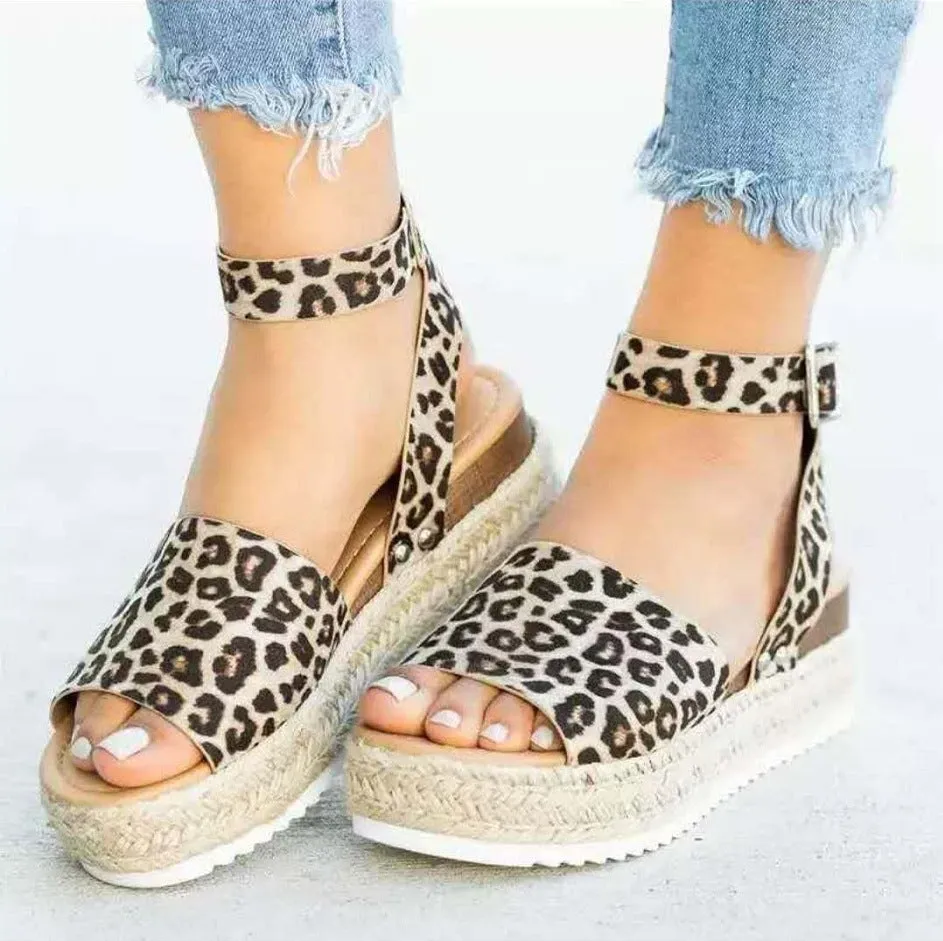 Slip On Platform Espadrille Flat Sandal