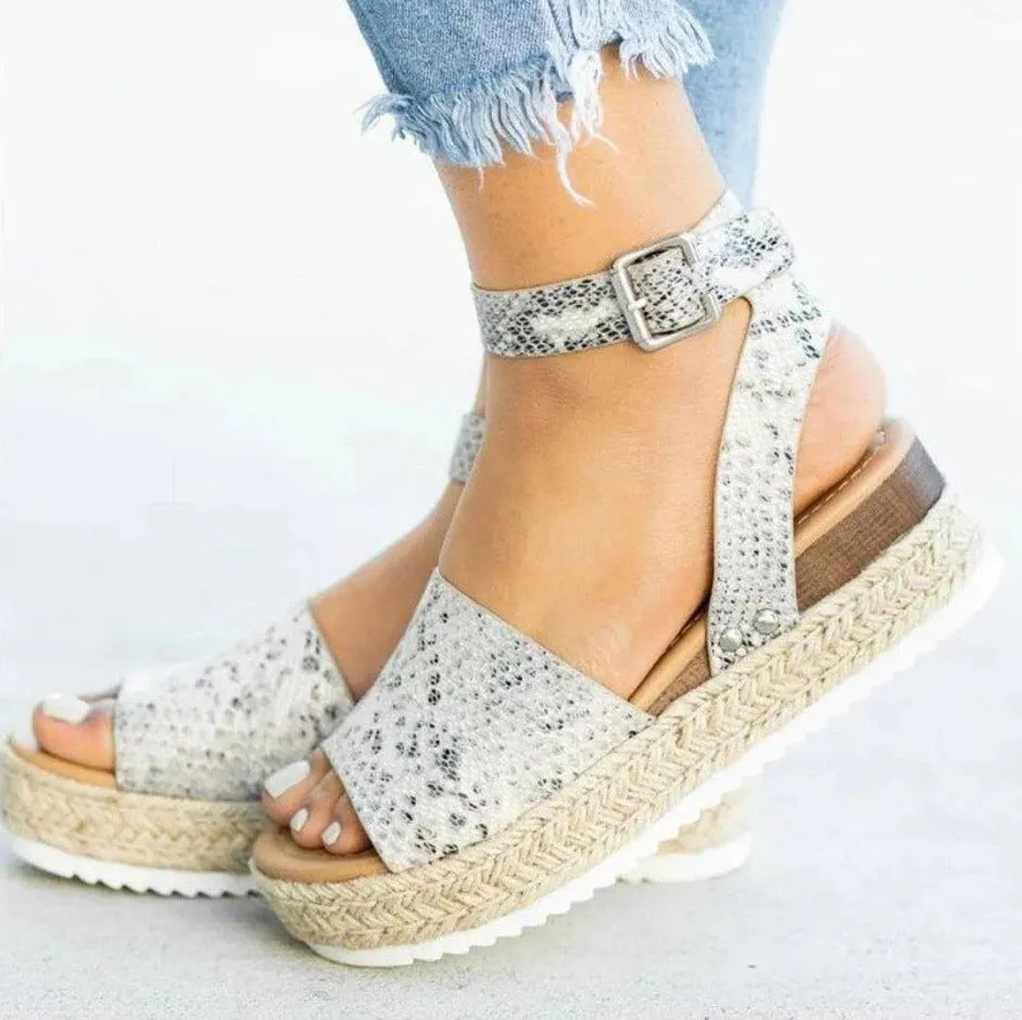 Slip On Platform Espadrille Flat Sandal
