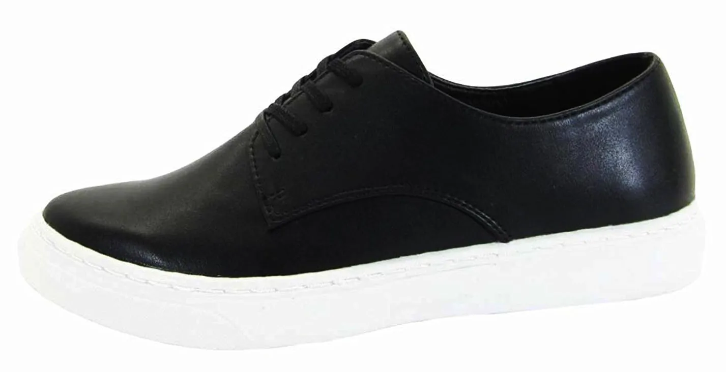 Soda Women's Casual Almond Toe Lace-Up Flatform Platform Fashion Sneaker
