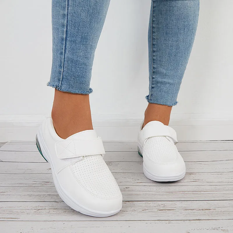 Sohiwoo  Women Velcro Straps Air Cushion Sneakers Walking Running Shoes