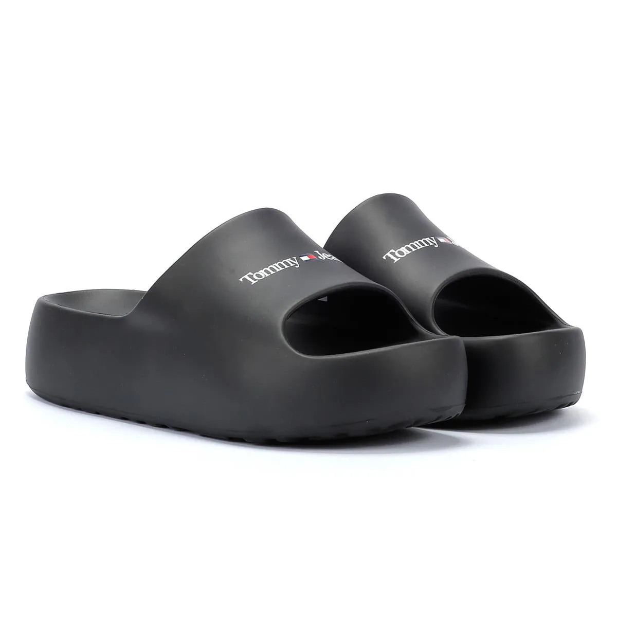 Tommy Hilfiger Chunky Flatform Women's Black Slides