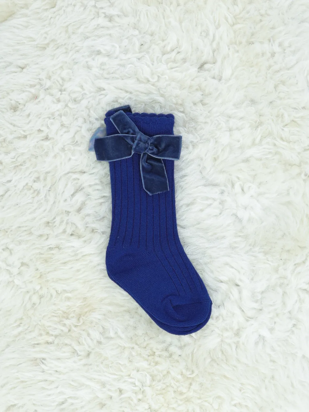 Velvet Bow Socks - 6 Colors Available