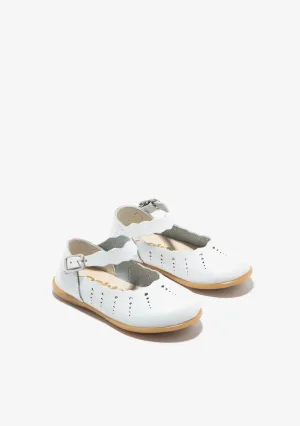 White waves buckle ballerina