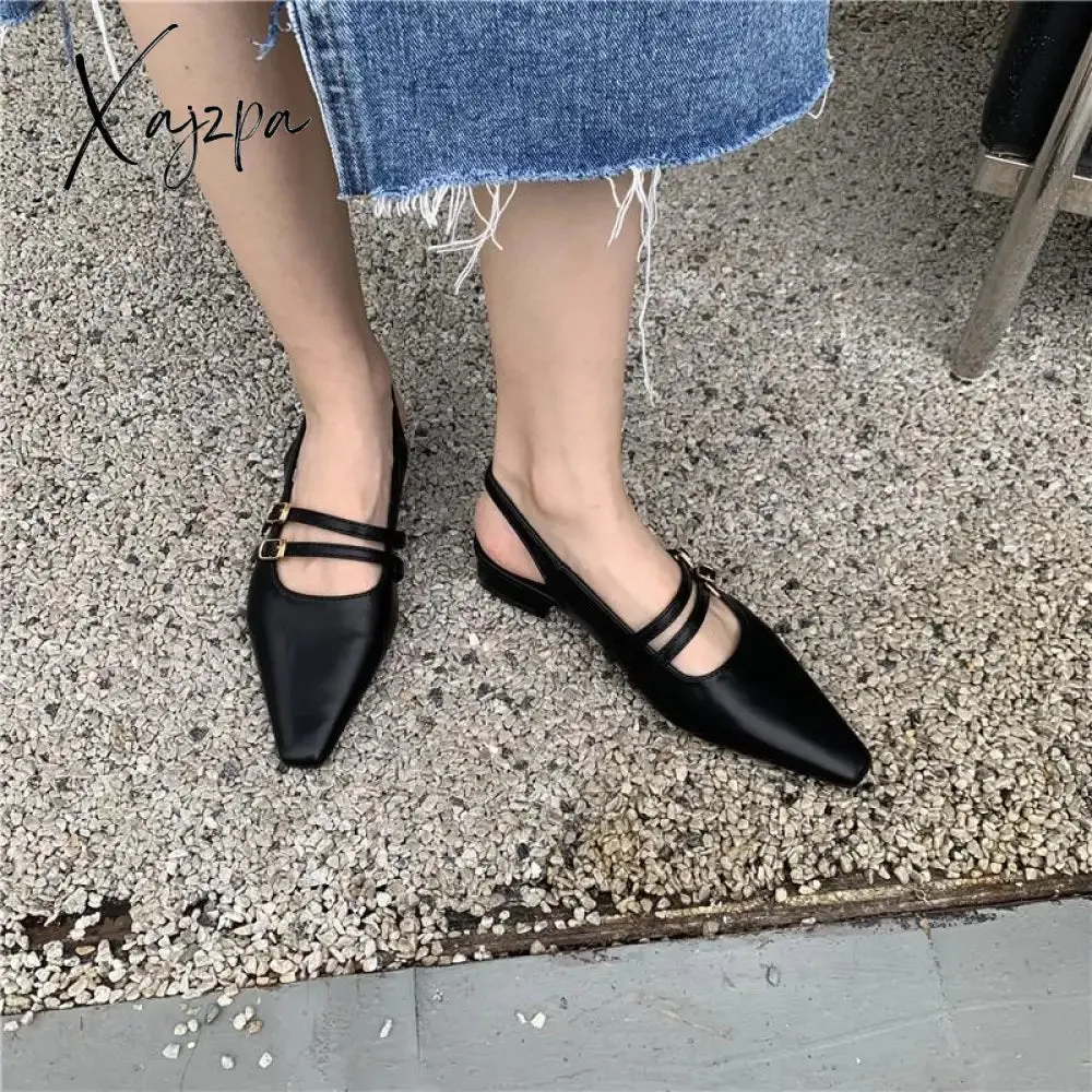 Xajzpa - Women Double Buckle Slingback Mary Jane